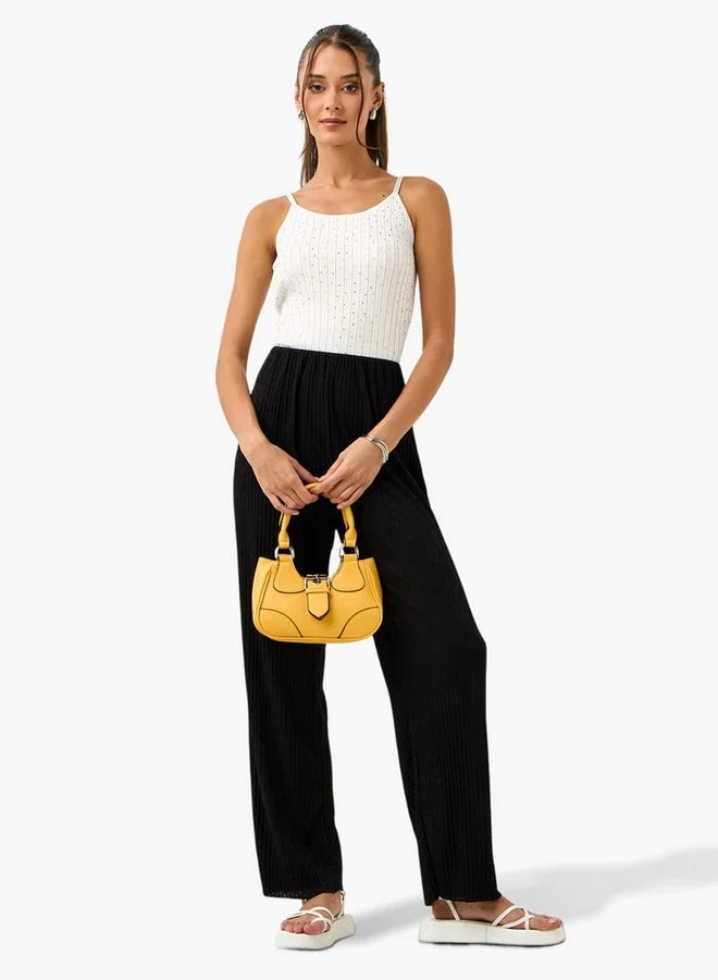 تواكستريمز بلوزة قصيرة مزينة بحمالات رفيعة